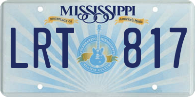MS license plate LRT817