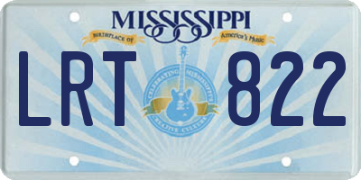 MS license plate LRT822