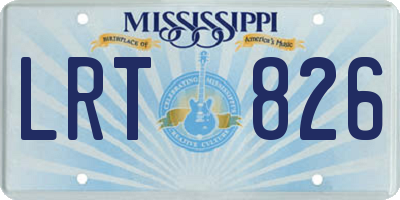 MS license plate LRT826