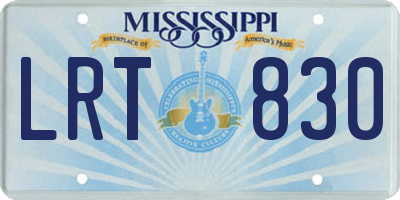 MS license plate LRT830