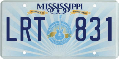 MS license plate LRT831