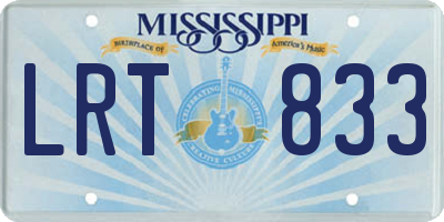 MS license plate LRT833