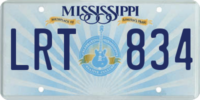 MS license plate LRT834