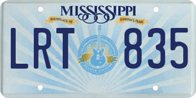 MS license plate LRT835