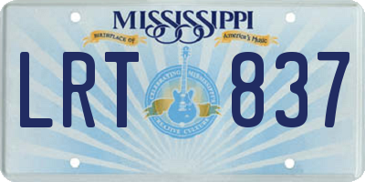 MS license plate LRT837