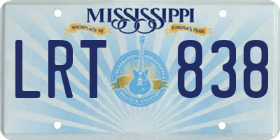 MS license plate LRT838