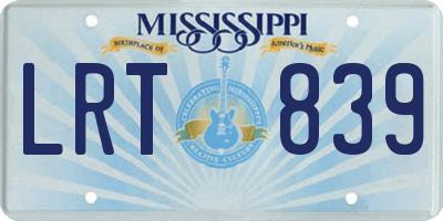 MS license plate LRT839