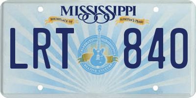 MS license plate LRT840