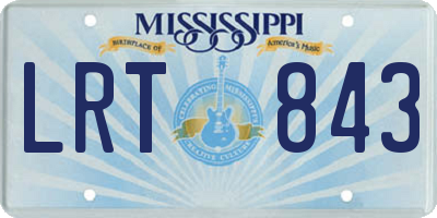 MS license plate LRT843
