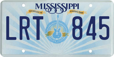 MS license plate LRT845