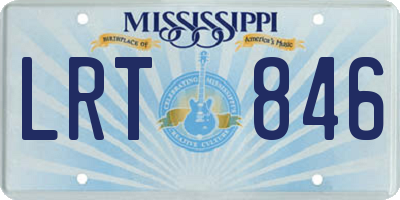 MS license plate LRT846