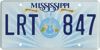 MS license plate LRT847