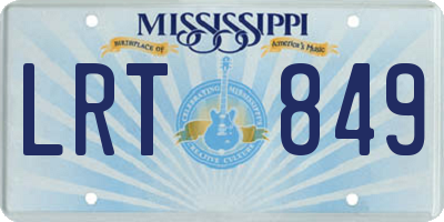 MS license plate LRT849