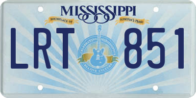 MS license plate LRT851