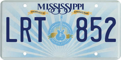 MS license plate LRT852