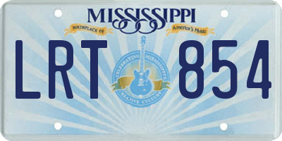 MS license plate LRT854