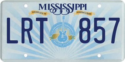 MS license plate LRT857