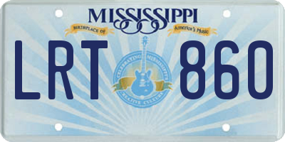 MS license plate LRT860