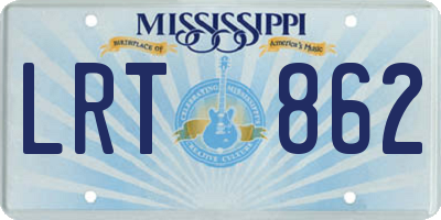 MS license plate LRT862