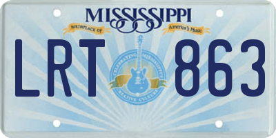 MS license plate LRT863