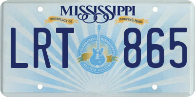 MS license plate LRT865