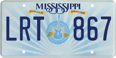 MS license plate LRT867