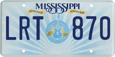 MS license plate LRT870