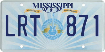 MS license plate LRT871