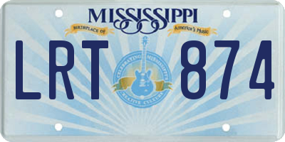 MS license plate LRT874