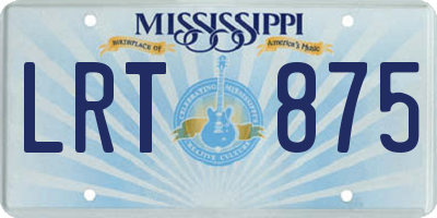 MS license plate LRT875