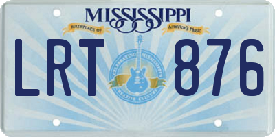 MS license plate LRT876