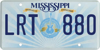 MS license plate LRT880