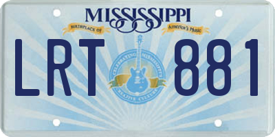 MS license plate LRT881