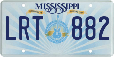 MS license plate LRT882