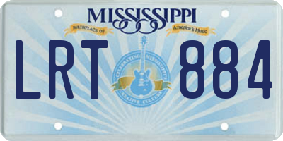 MS license plate LRT884