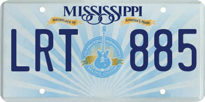 MS license plate LRT885
