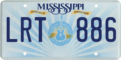 MS license plate LRT886