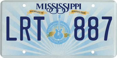 MS license plate LRT887
