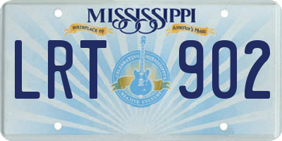MS license plate LRT902