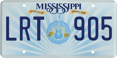 MS license plate LRT905