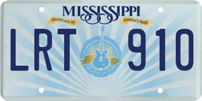 MS license plate LRT910