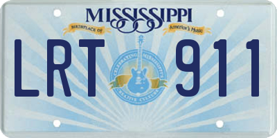 MS license plate LRT911