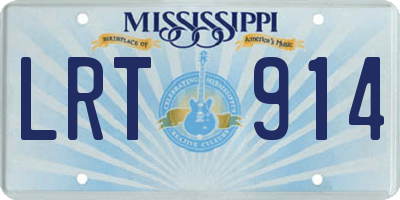 MS license plate LRT914