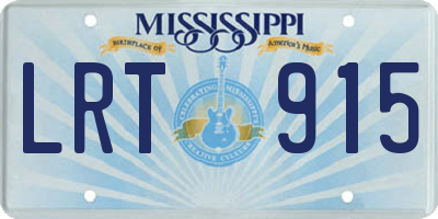 MS license plate LRT915