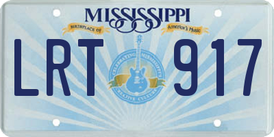 MS license plate LRT917
