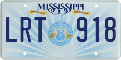 MS license plate LRT918