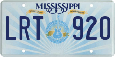 MS license plate LRT920