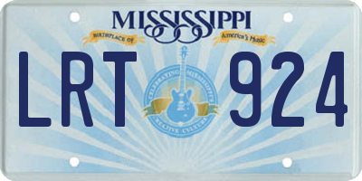 MS license plate LRT924