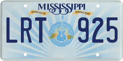 MS license plate LRT925