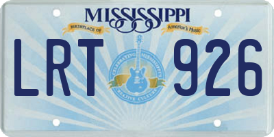 MS license plate LRT926